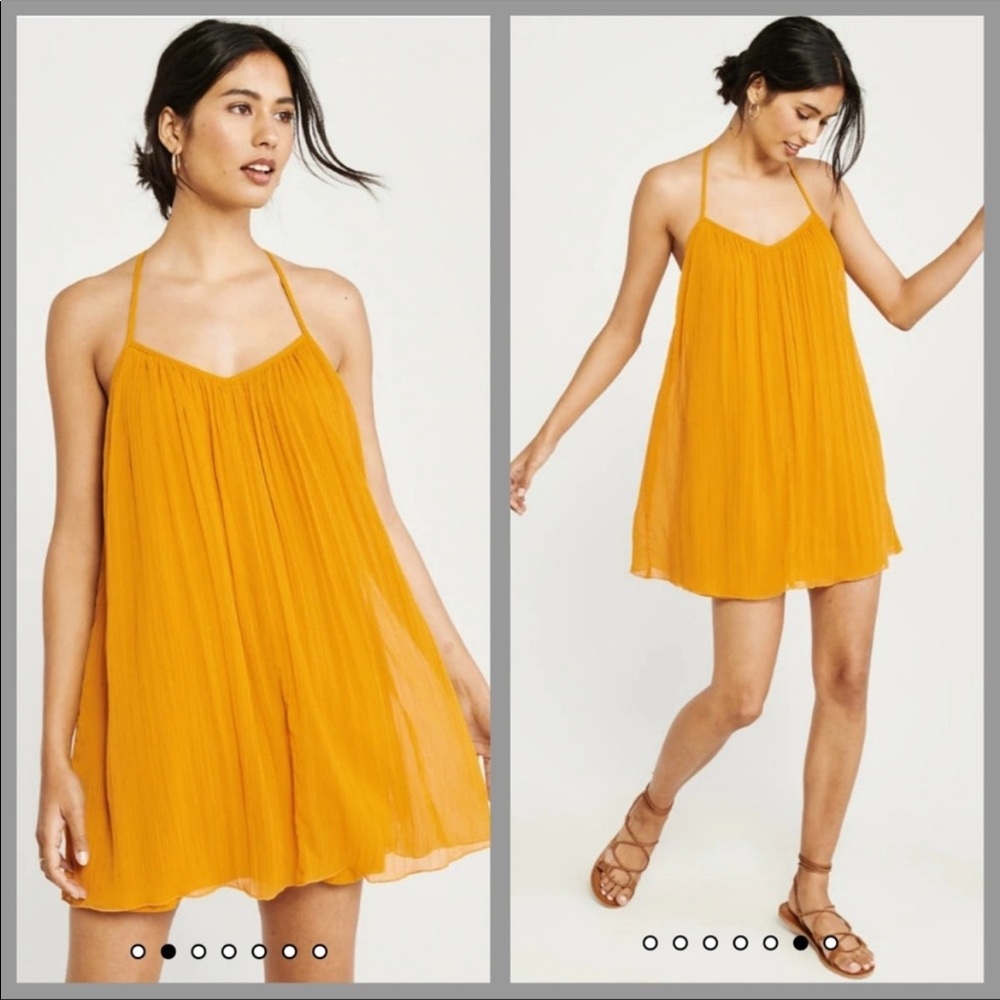 Pleated Chiffon Shift Dress
